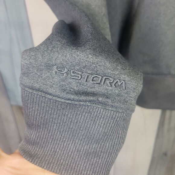 Under Armour Gray Teal Hoodie Coldgear size Small - Picture 3 of 6